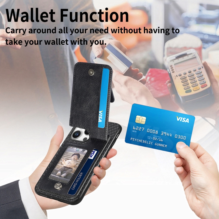 For iPhone 16 Pro Carbon Fiber Vertical Flip Zipper Phone Case(Black) For iPhone 16 Pro Carbon Fiber Vertical Flip Zipper Phone Case(Black)