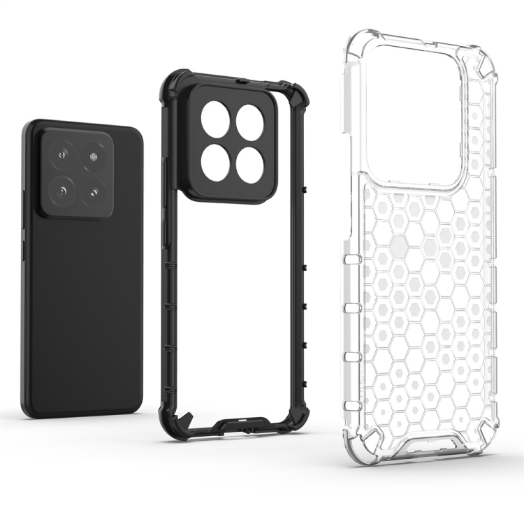 For Xiaomi 14 Pro Shockproof Honeycomb Phone Case(White) - 3