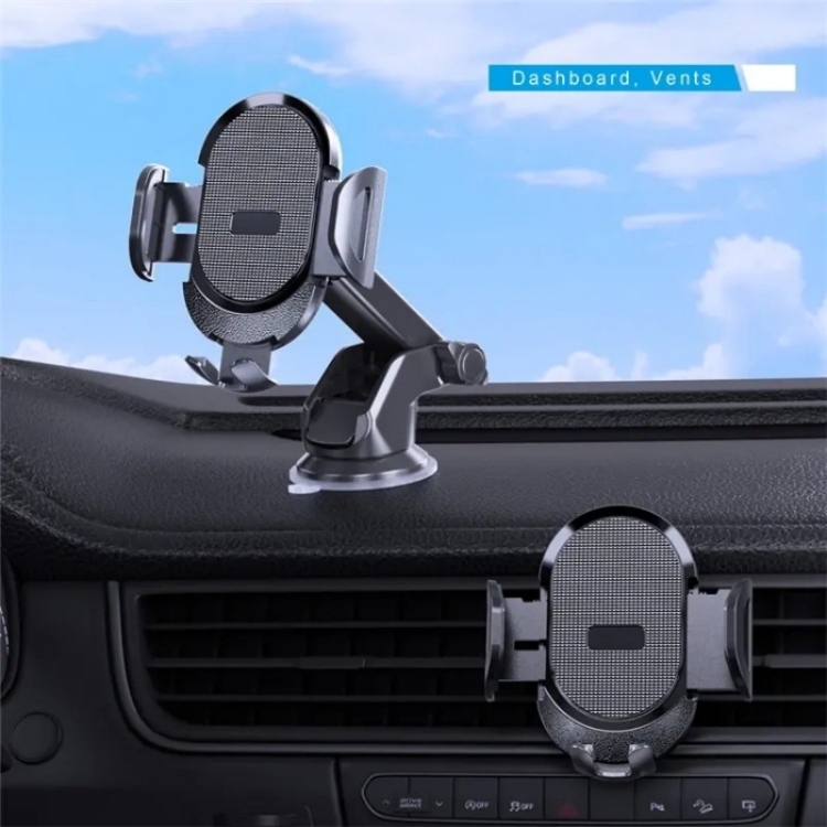 D33 With Air Vent Clip Suction Cup Base Gravity Sensing Car Phone Holder Bracket(Black) D33 With Air Vent Clip Suction Cup Base Gravity Sensing Car Phone Holder Bracket(Black)