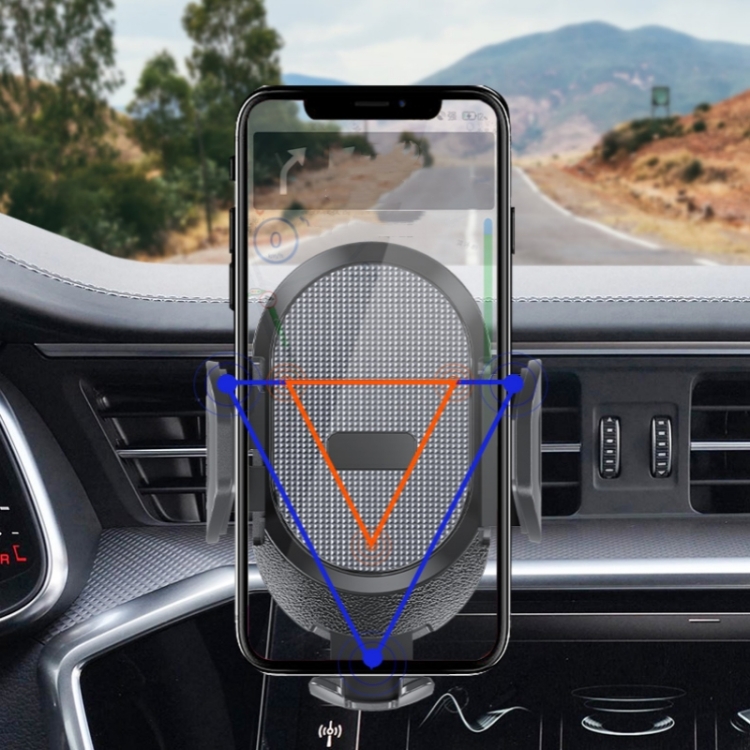 D33 With Air Vent Clip Suction Cup Base Gravity Sensing Car Phone Holder Bracket(Black) D33 With Air Vent Clip Suction Cup Base Gravity Sensing Car Phone Holder Bracket(Black)