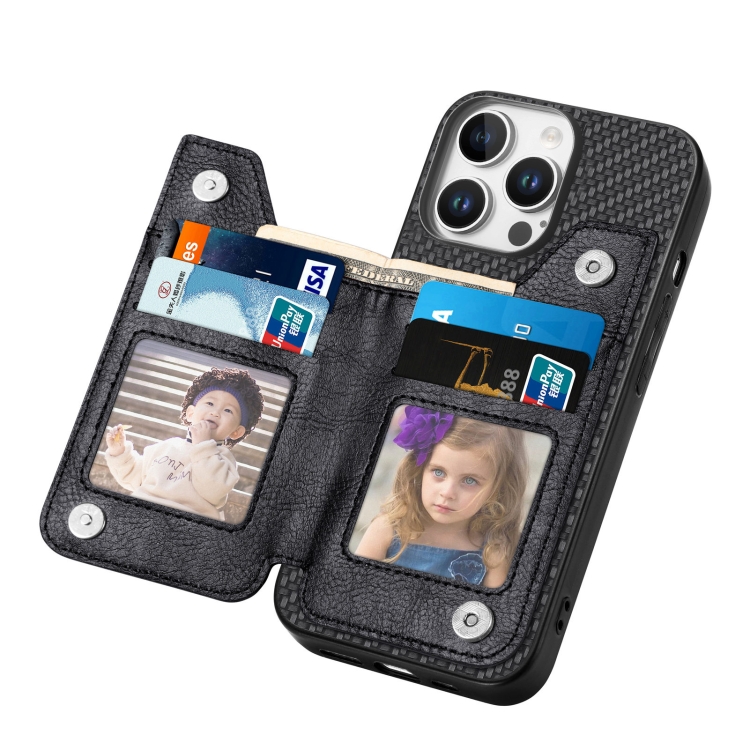 For iPhone 16 Pro Max Carbon Fiber Horizontal Flip Zipper Wallet Phone Case(Black) For iPhone 16 Pro Max Carbon Fiber Horizontal Flip Zipper Wallet Phone Case(Black)