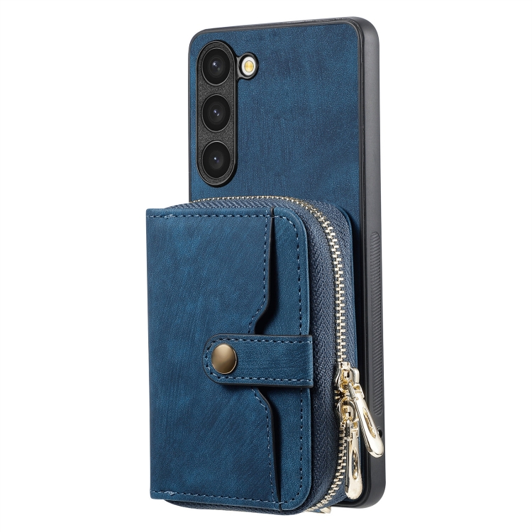 For Samsung Galaxy S23+ 5G Crossbody Multi-function Zipper Wallet Phone Case(Blue) For Samsung Galaxy S23+ 5G Crossbody Multi-function Zipper Wallet Phone Case(Blue)
