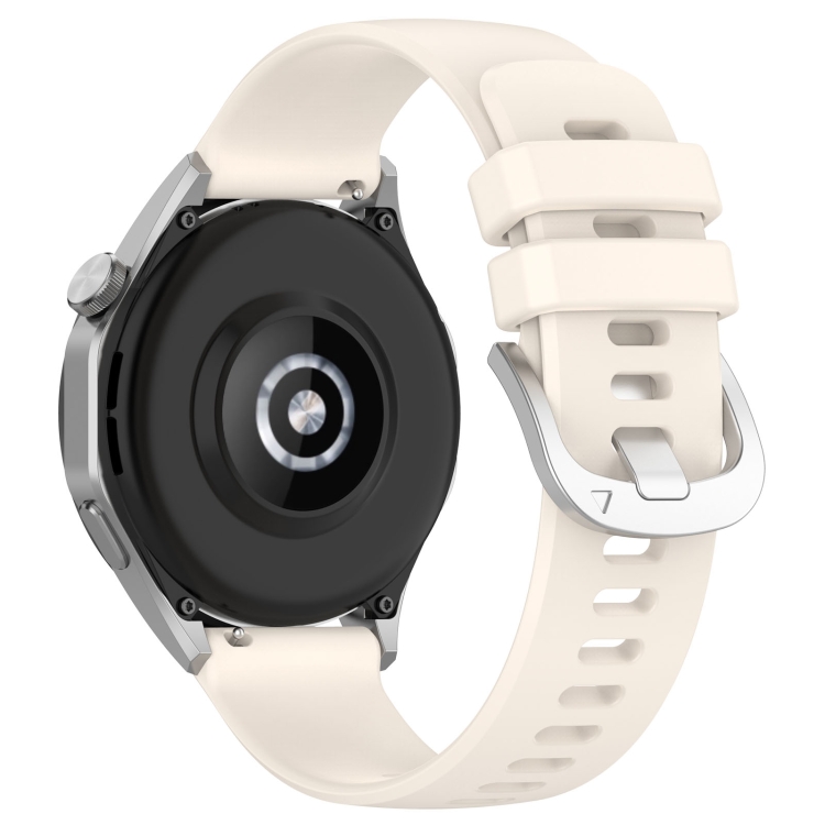 Para Huawei Watch GT4 46 mm 22 mm Correa de reloj de silicona con hebilla  plateada brillante líquida (color Starlight)