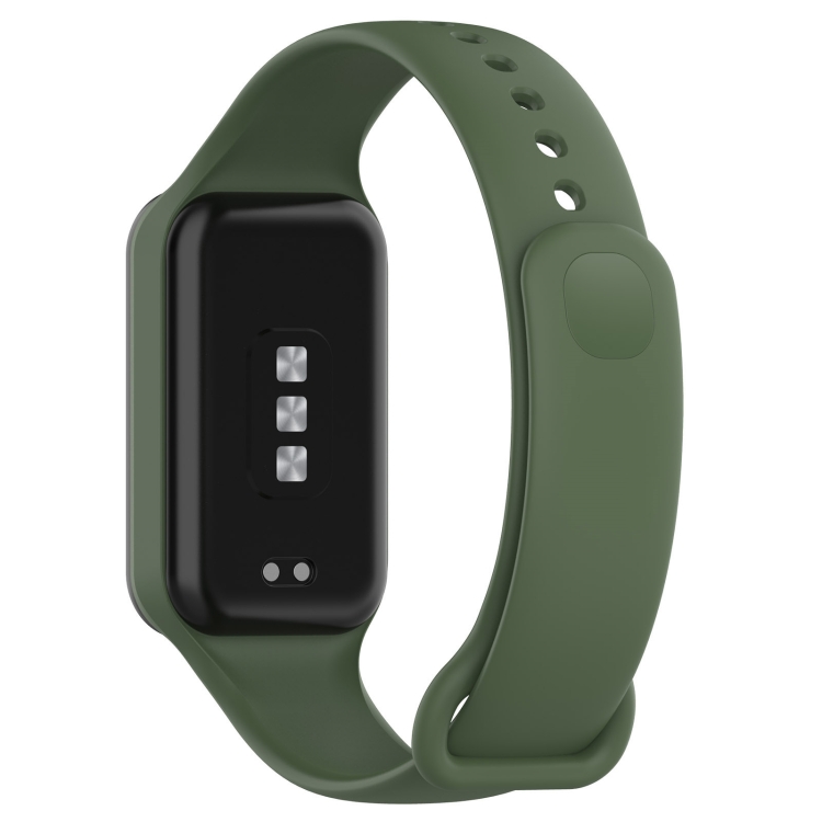 For Xiaomi Mi Band 8 Active Solid Color Integrated Silicone Watch Band(Army  Green)