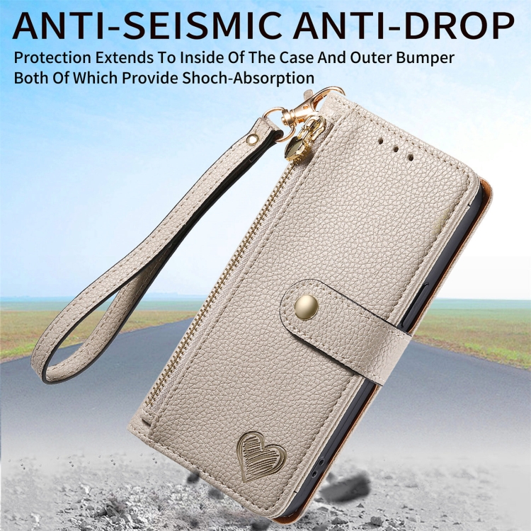 For Samsung Galaxy S23 5G Love Zipper Lanyard Leather Phone Case(White) For Samsung Galaxy S23 5G Love Zipper Lanyard Leather Phone Case(White)