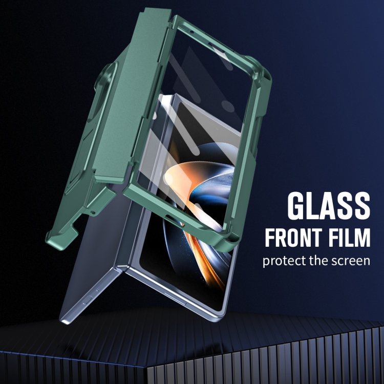 For Samsung Galaxy Z Fold4 Diamond Case-film Integral Hinge Shockproof Phone Case with Pen(Green) For Samsung Galaxy Z Fold4 Diamond Case-film Integral Hinge Shockproof Phone Case with Pen(Green)