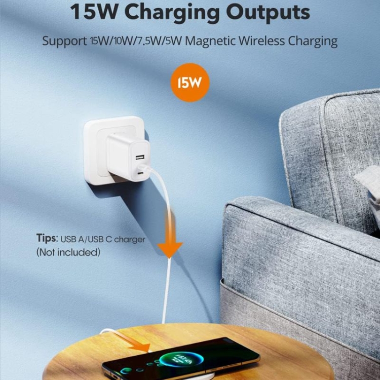 DS-WXC103 15W Max MagSafe Magnetic Wireless Charger for iPhone 15/14/13 / AirPods Pro, No Adapter DS-WXC103 15W Max MagSafe Magnetic Wireless Charger for iPhone 15/14/13 / AirPods Pro, No Adapter