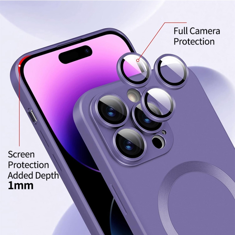 For iPhone 15 Plus ENKAY MagSafe Matte TPU Phone Case with Lens Film & Screen Glass Film(Purple) For iPhone 15 Plus ENKAY MagSafe Matte TPU Phone Case with Lens Film & Screen Glass Film(Purple)
