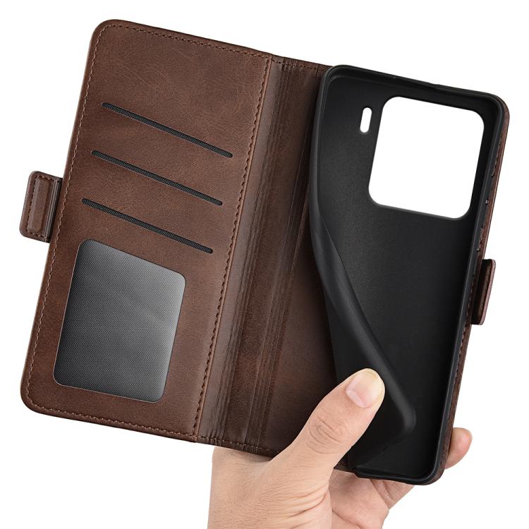For Xiaomi 15 Pro Dual-side Magnetic Buckle Horizontal Flip Leather Phone Case(Brown)
