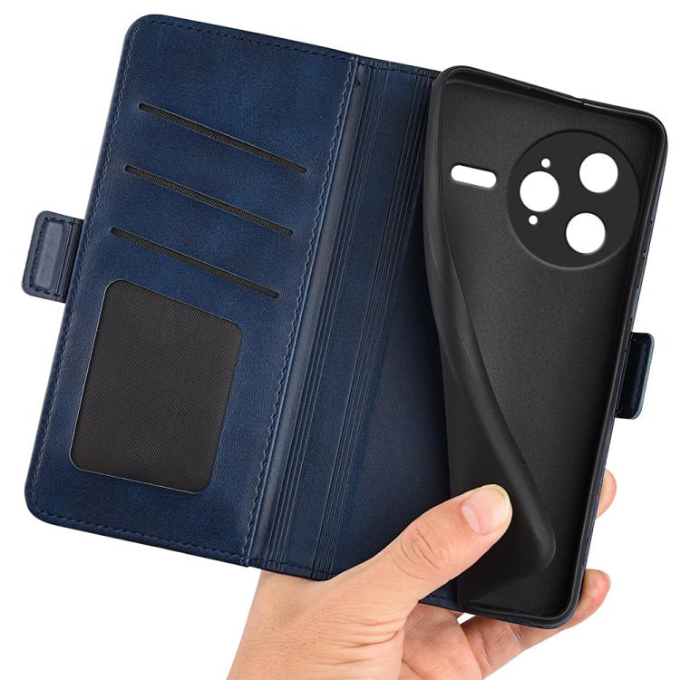 For Redmi K80 Pro / Poco F7 Ultra Dual-side Magnetic Buckle Horizontal Flip Leather Phone Case(Dark Blue)