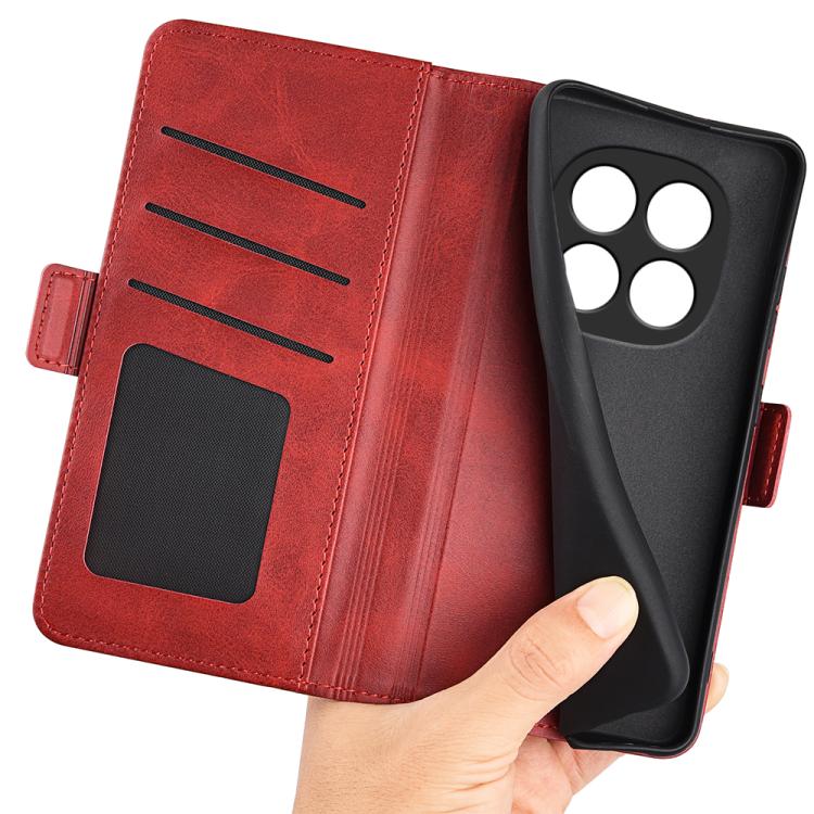 For Redmi Note 15 Pro Global 163.6mm Dual-side Magnetic Buckle Horizontal Flip Leather Phone Case(Red)