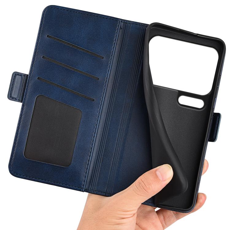 For Xiaomi 17 Pro Dual-side Magnetic Buckle Horizontal Flip Leather Phone Case(Dark Blue)