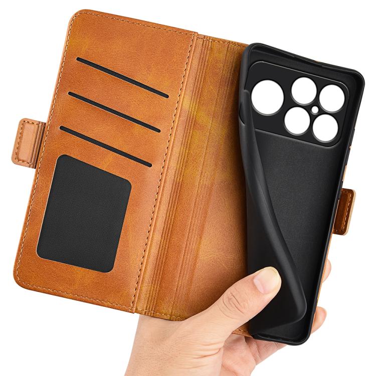 For Xiaomi Poco F8 Ultra 5G Dual-side Magnetic Buckle Horizontal Flip Leather Phone Case(Yellow)