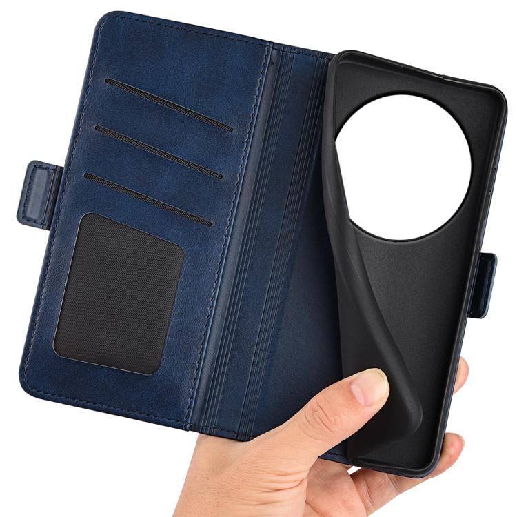 For Xiaomi 17 Ultra Dual-side Magnetic Buckle Horizontal Flip Leather Phone Case(Dark Blue)