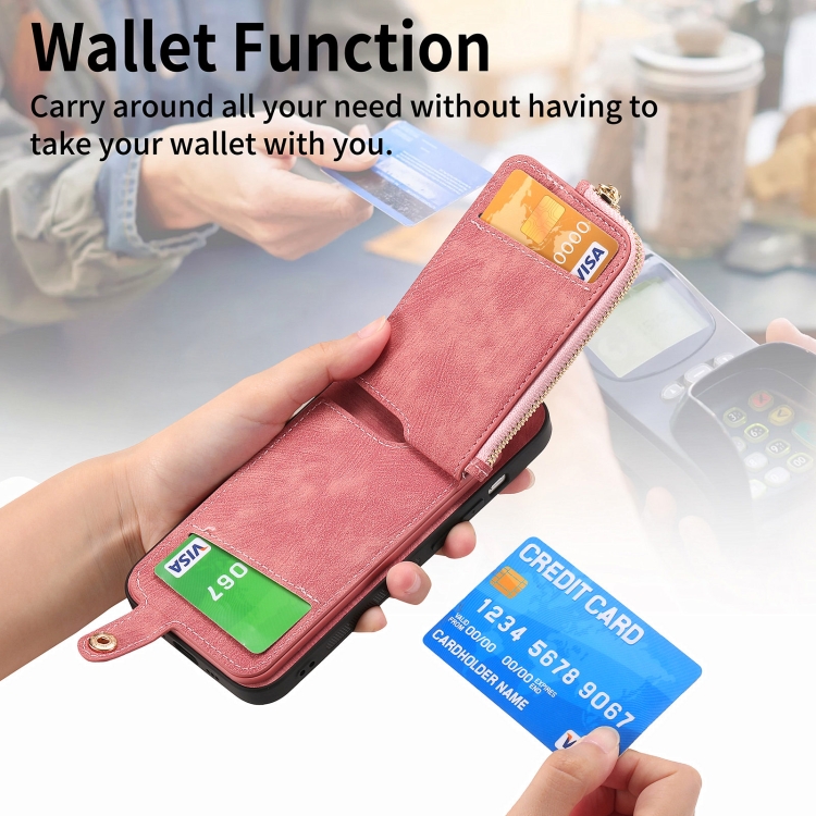 For Samsung Galaxy S23 Ultra 5G Cross Leather Ring Vertical Zipper Wallet Back Phone Case(Pink) For Samsung Galaxy S23 Ultra 5G Cross Leather Ring Vertical Zipper Wallet Back Phone Case(Pink)