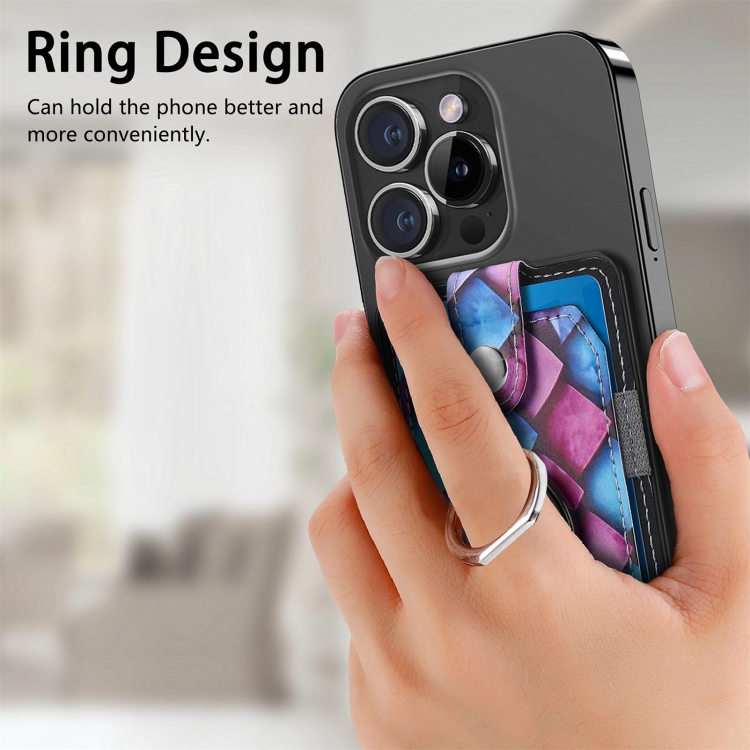 Magsafe Castillo painted ring cell phone card case(Purple Scales) Magsafe Castillo painted ring cell phone card case(Purple Scales)
