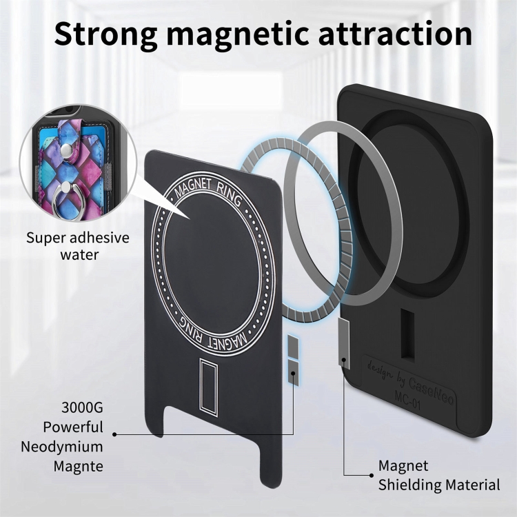 Magsafe Castillo painted ring cell phone card case(Purple Scales) Magsafe Castillo painted ring cell phone card case(Purple Scales)