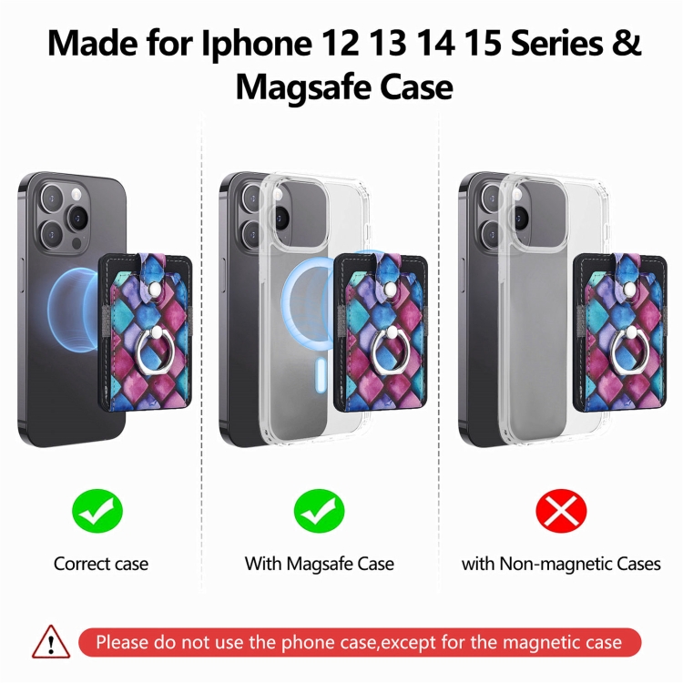 Magsafe Castillo painted ring cell phone card case(Purple Scales) Magsafe Castillo painted ring cell phone card case(Purple Scales)