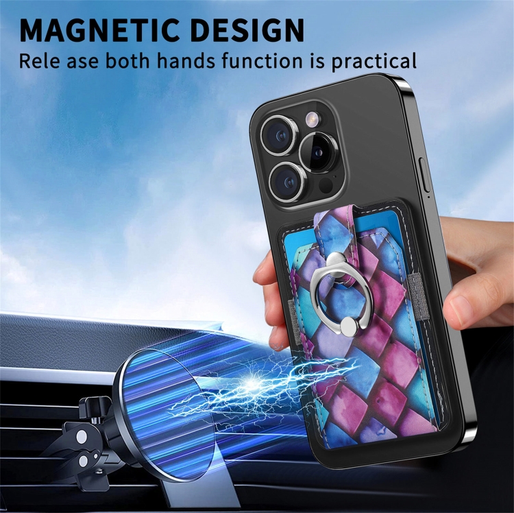 Magsafe Castillo painted ring cell phone card case(Purple Scales) Magsafe Castillo painted ring cell phone card case(Purple Scales)