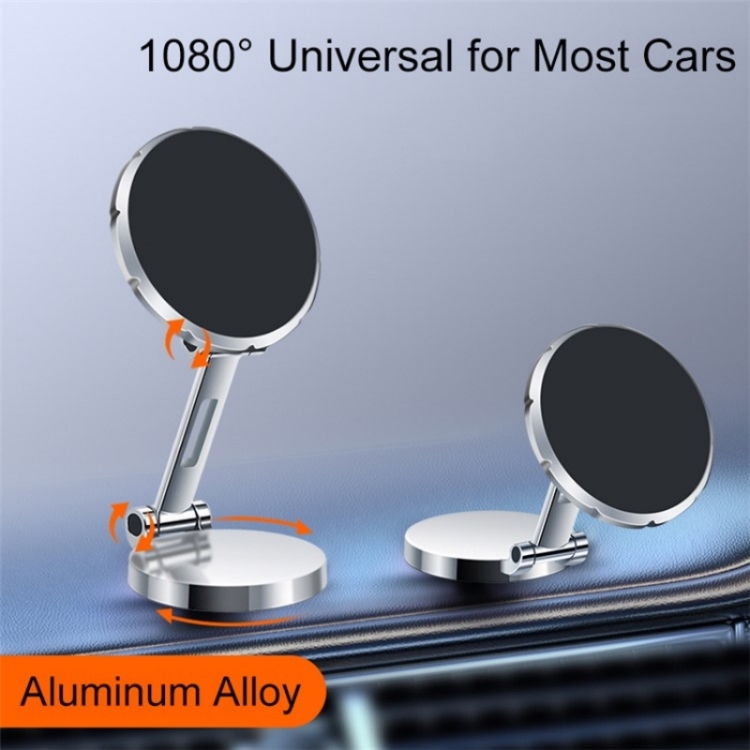 G158 360-Degree Rotating Metal Phone Stand Dashboard Folding Magnetic Car Mount(Silver) G158 360-Degree Rotating Metal Phone Stand Dashboard Folding Magnetic Car Mount(Silver)