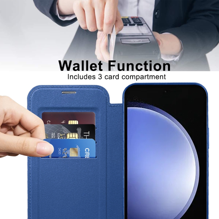 For Samsung Galaxy S23 FE 5G Shield MagSafe RFID Anti-theft Leather Phone Case(Dark Blue) For Samsung Galaxy S23 FE 5G Shield MagSafe RFID Anti-theft Leather Phone Case(Dark Blue)