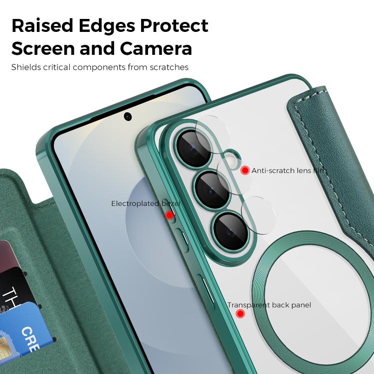 For Samsung Galaxy S26+ 5G Shield MagSafe RFID Anti-theft Leather Phone Case(Dark Blue)