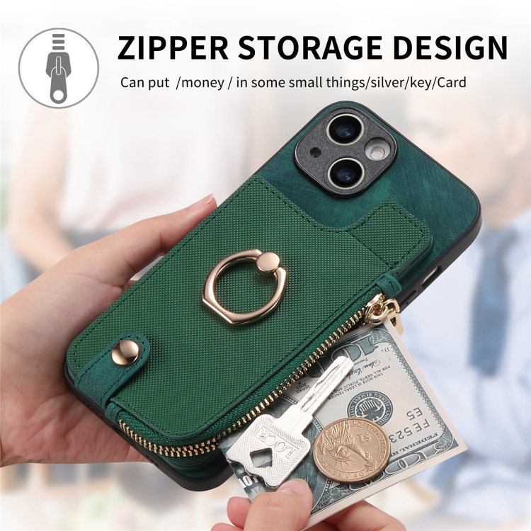 For iPhone 7 / 8 / SE 2022 Cross Leather Ring Vertical Zipper Wallet Back Phone Case(Purple) For iPhone 7 / 8 / SE 2022 Cross Leather Ring Vertical Zipper Wallet Back Phone Case(Purple)