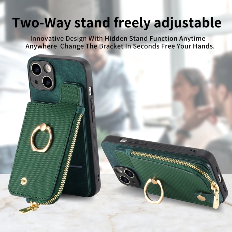 For iPhone 7 / 8 / SE 2022 Cross Leather Ring Vertical Zipper Wallet Back Phone Case(Purple) For iPhone 7 / 8 / SE 2022 Cross Leather Ring Vertical Zipper Wallet Back Phone Case(Purple)