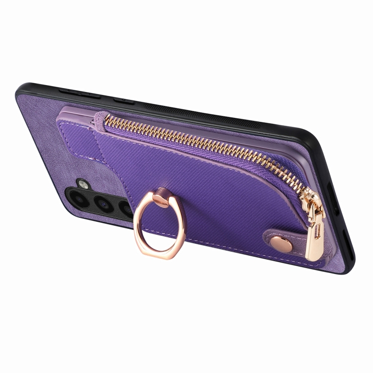 For Samsung Galaxy Note20 Cross Leather Ring Vertical Zipper Wallet Back Phone Case(Purple) For Samsung Galaxy Note20 Cross Leather Ring Vertical Zipper Wallet Back Phone Case(Purple)