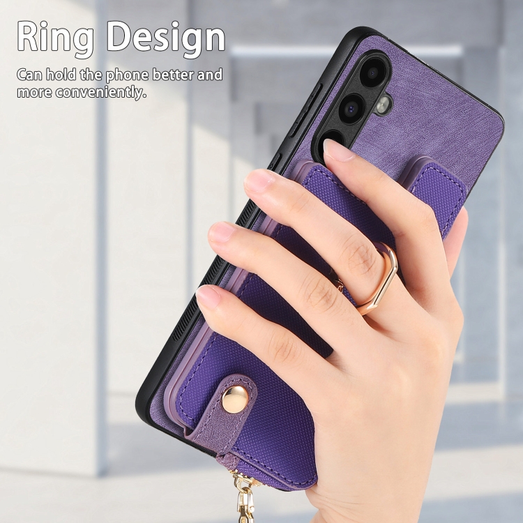 For Samsung Galaxy Note20 Cross Leather Ring Vertical Zipper Wallet Back Phone Case(Purple) For Samsung Galaxy Note20 Cross Leather Ring Vertical Zipper Wallet Back Phone Case(Purple)