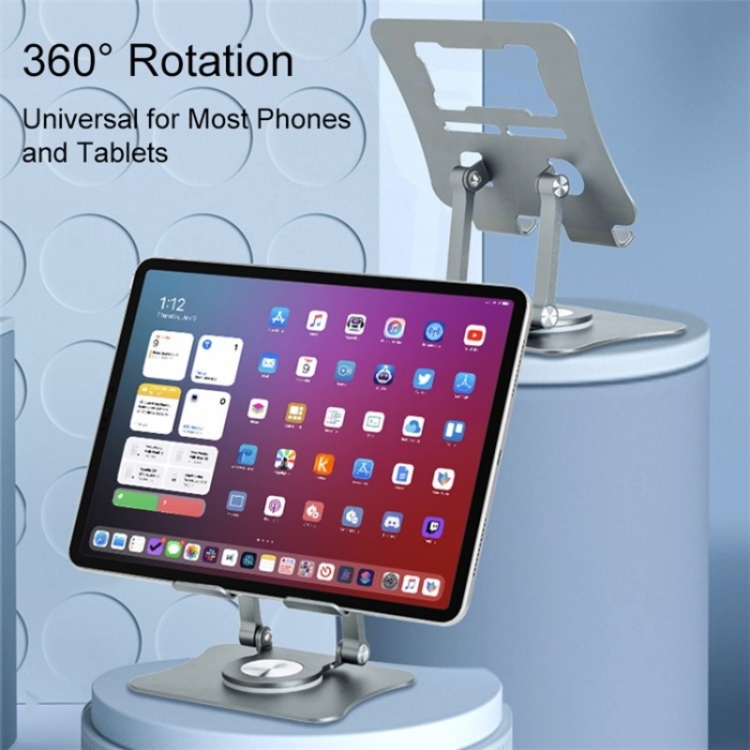 G68 360-Degree Rotating Foldable Phone Tablet Desktop Holder(Dark Grey) - B1