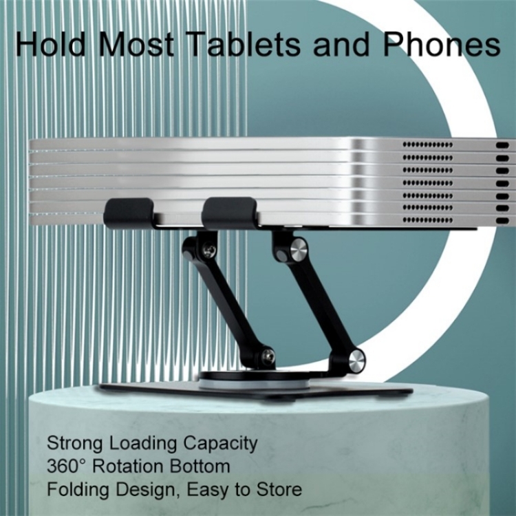 G68 360-Degree Rotating Foldable Phone Tablet Desktop Holder(Dark Grey) - B5