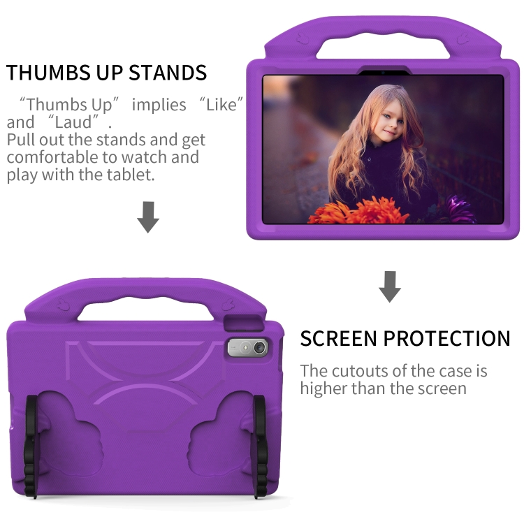 5.19] For Lenovo Tab P11 Gen2 11.5 Thumb Bracket EVA Shockproof Tablet  Case(Purple)