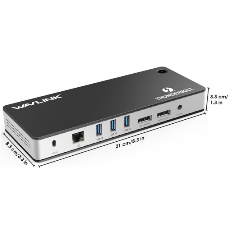 WAVLINK UTD21H 11 In 1 4K 듀얼 DisplayPort 허브 변환기 Thunderbolt 3 도킹 스테이션 ...