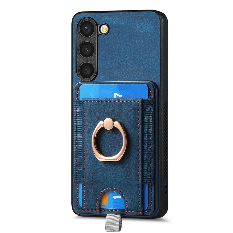 For Samsung Galaxy S21 Ultra 5G Retro Splitable Magnetic Card Bag Leather Phone Case(Blue) For Samsung Galaxy S21 Ultra 5G Retro Splitable Magnetic Card Bag Leather Phone Case(Blue)