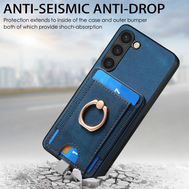For Samsung Galaxy S21 Ultra 5G Retro Splitable Magnetic Card Bag Leather Phone Case(Blue) For Samsung Galaxy S21 Ultra 5G Retro Splitable Magnetic Card Bag Leather Phone Case(Blue)