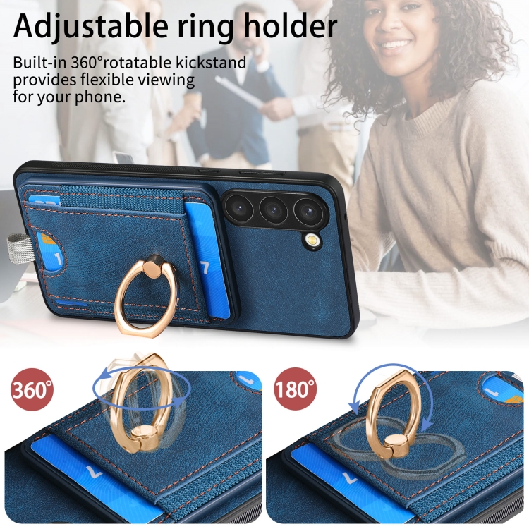 For Samsung Galaxy S21 Ultra 5G Retro Splitable Magnetic Card Bag Leather Phone Case(Blue) For Samsung Galaxy S21 Ultra 5G Retro Splitable Magnetic Card Bag Leather Phone Case(Blue)