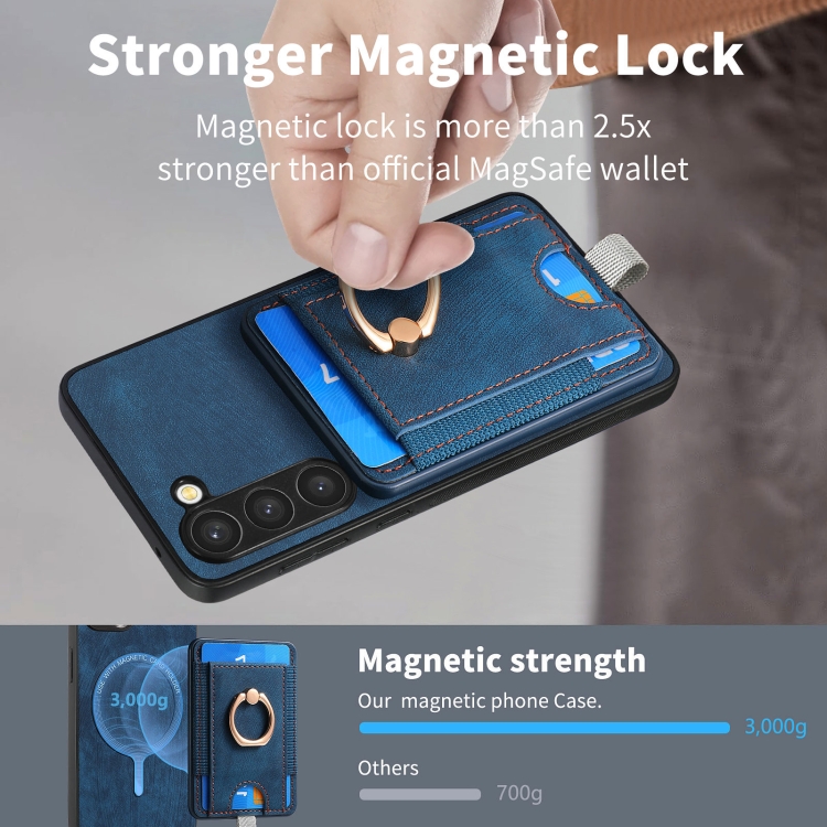 For Samsung Galaxy S21 Ultra 5G Retro Splitable Magnetic Card Bag Leather Phone Case(Blue) For Samsung Galaxy S21 Ultra 5G Retro Splitable Magnetic Card Bag Leather Phone Case(Blue)