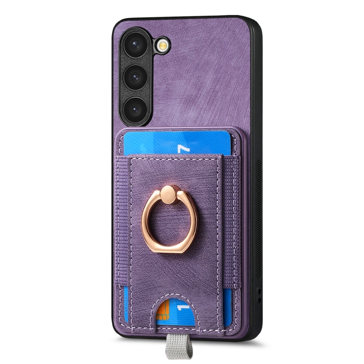 For Samsung Galaxy S23 5G Retro Splitable Magnetic Card Bag Leather Phone Case(Purple) For Samsung Galaxy S23 5G Retro Splitable Magnetic Card Bag Leather Phone Case(Purple)