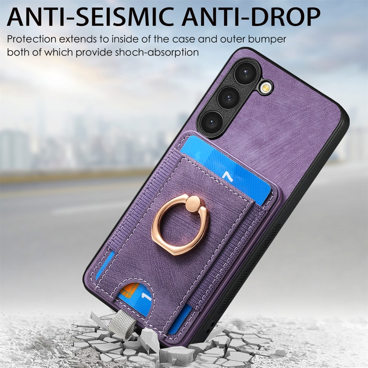 For Samsung Galaxy S23 5G Retro Splitable Magnetic Card Bag Leather Phone Case(Purple) For Samsung Galaxy S23 5G Retro Splitable Magnetic Card Bag Leather Phone Case(Purple)