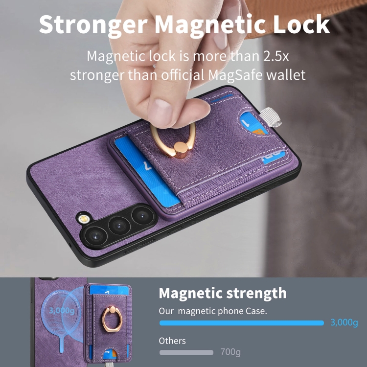For Samsung Galaxy S23 5G Retro Splitable Magnetic Card Bag Leather Phone Case(Purple) For Samsung Galaxy S23 5G Retro Splitable Magnetic Card Bag Leather Phone Case(Purple)
