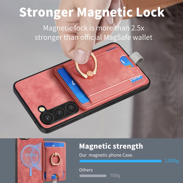 For Samsung Galaxy S23+ 5G Retro Splitable Magnetic Card Bag Leather Phone Case(Pink) For Samsung Galaxy S23+ 5G Retro Splitable Magnetic Card Bag Leather Phone Case(Pink)