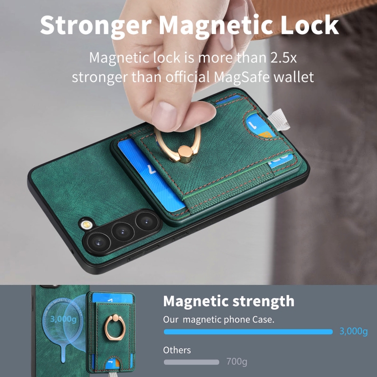 For Samsung Galaxy S24 Ultra 5G Retro Splitable Magnetic Card Bag Leather Phone Case(Green) For Samsung Galaxy S24 Ultra 5G Retro Splitable Magnetic Card Bag Leather Phone Case(Green)