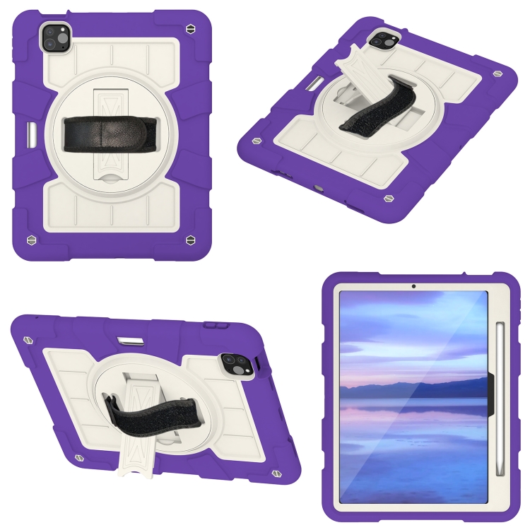 For iPad Pro 11 2024 Silicone Hybrid PC Shockproof Tablet Case with Shoulder Strap(Catharanthus Roseus) For iPad Pro 11 2024 Silicone Hybrid PC Shockproof Tablet Case with Shoulder Strap(Catharanthus Roseus)