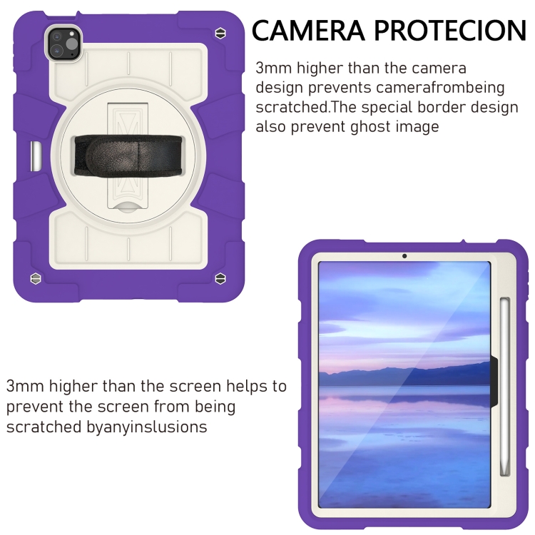 For iPad Pro 11 2024 Silicone Hybrid PC Shockproof Tablet Case with Shoulder Strap(Catharanthus Roseus) For iPad Pro 11 2024 Silicone Hybrid PC Shockproof Tablet Case with Shoulder Strap(Catharanthus Roseus)