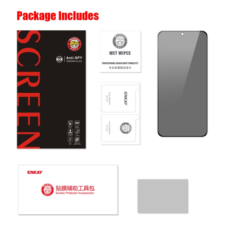 For Samsung Galaxy S23+ 5G ENKAY Hat-Prince 28 Degree Anti-peeping Privacy Tempered Glass Film