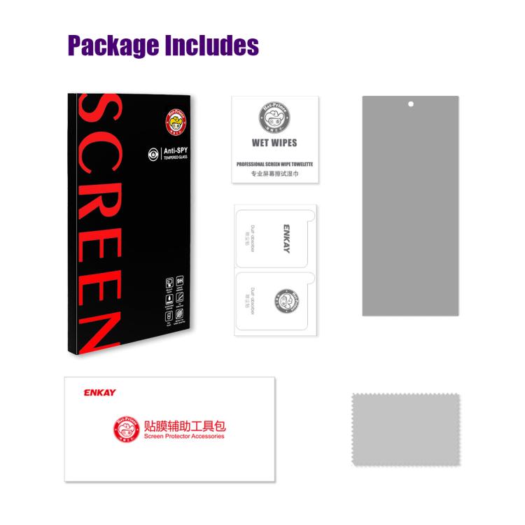 For Galaxy Z Fold8 Ultra 5G Outer Screen ENKAY Hat-Prince 28 Degree Anti-peeping Privacy Tempered Glass Film
