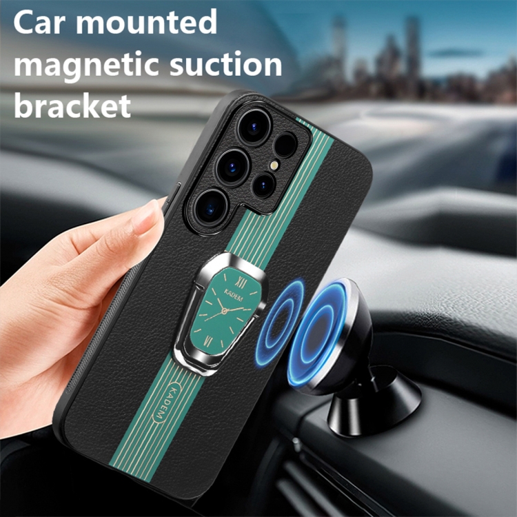 For Samsung Galaxy S23 Ultra 5G Magnetic Litchi Leather Back Phone Case with Holder(Green) For Samsung Galaxy S23 Ultra 5G Magnetic Litchi Leather Back Phone Case with Holder(Green)