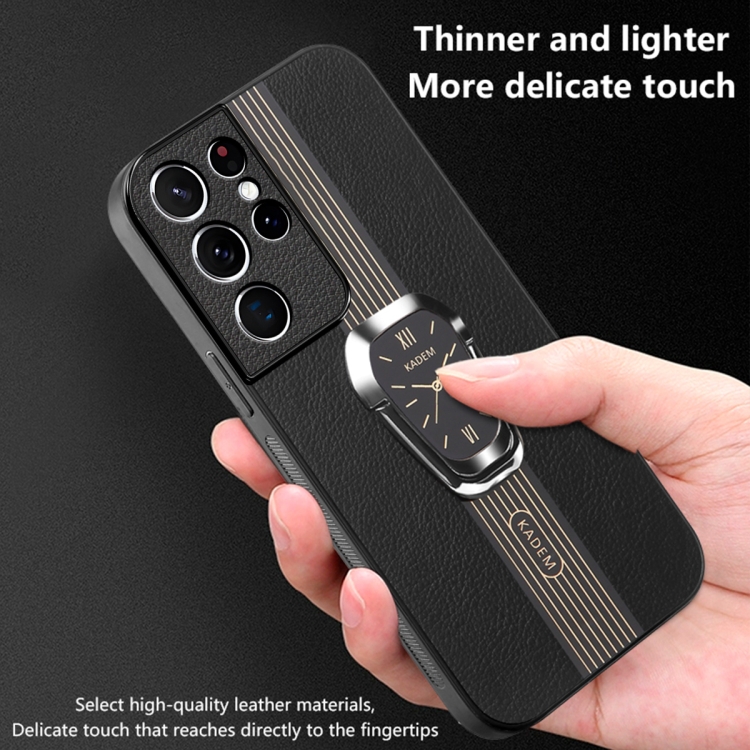 For Samsung Galaxy S21 Ultra 5G Magnetic Litchi Leather Back Phone Case with Holder(Black) For Samsung Galaxy S21 Ultra 5G Magnetic Litchi Leather Back Phone Case with Holder(Black)