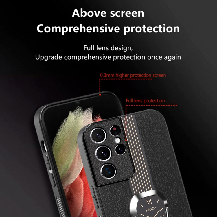 For Samsung Galaxy S21 Ultra 5G Magnetic Litchi Leather Back Phone Case with Holder(Black) For Samsung Galaxy S21 Ultra 5G Magnetic Litchi Leather Back Phone Case with Holder(Black)